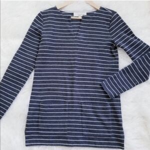 Loft Striped Pullover Sweatshirt With Pockets